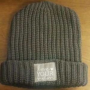 Love Your Melon dark charcoal cuffed beanie